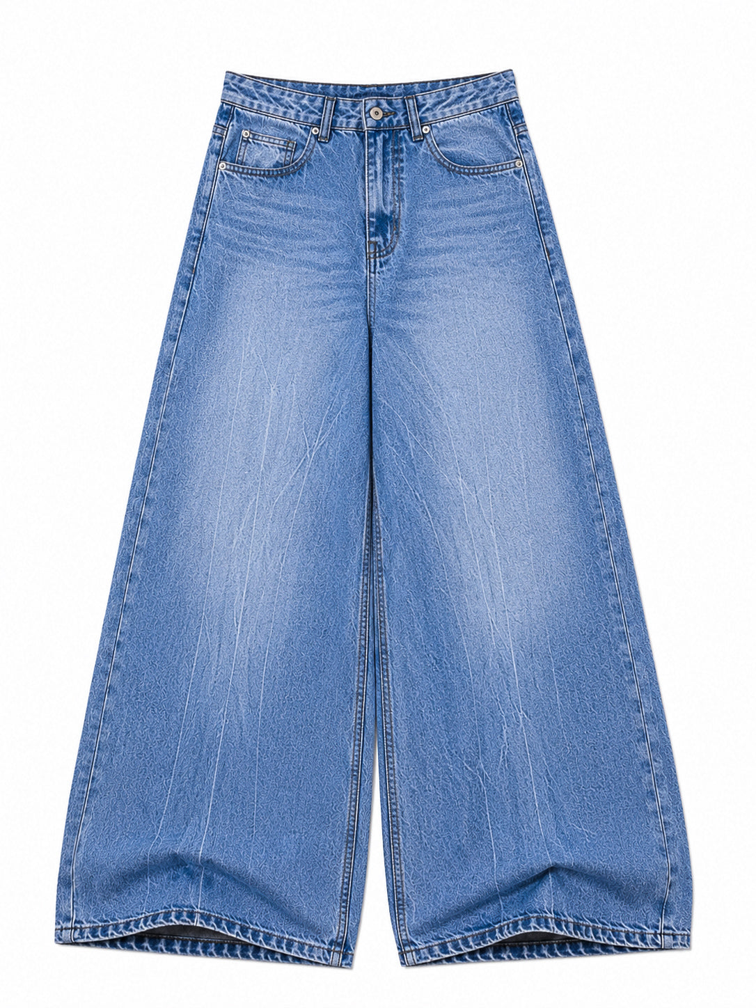 Crackle Blue Wash Super Wide Leg