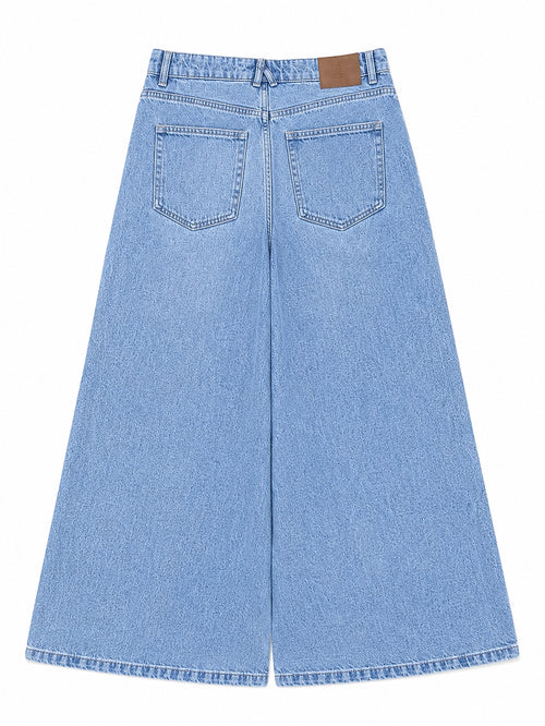 Blue Washed Super Wide Leg