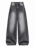 Dark Grey Wash Wide Leg