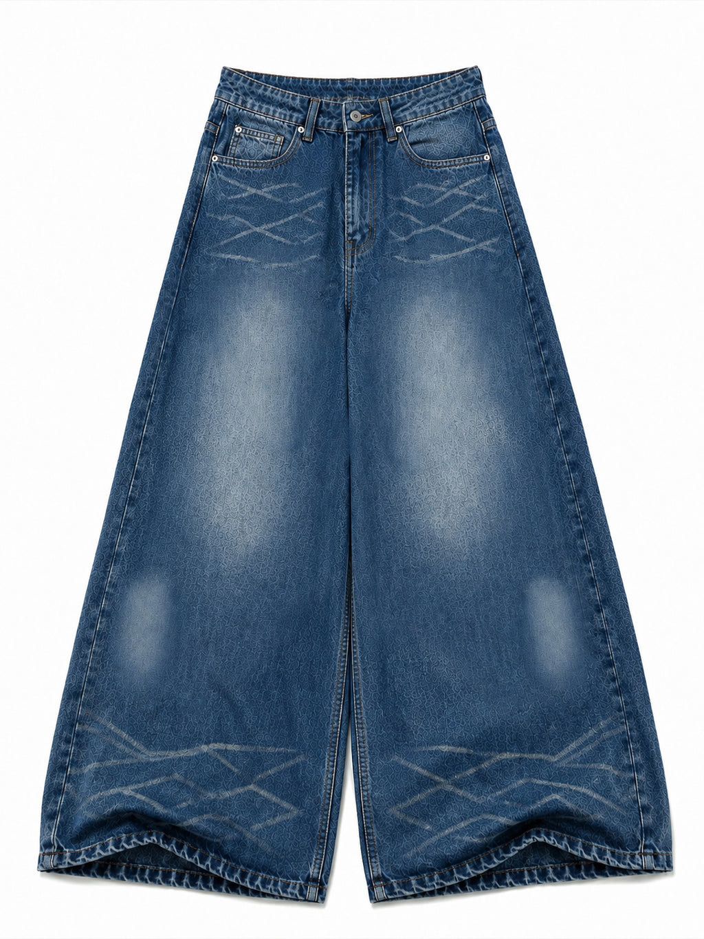 Zig Zag Washed Super Wide Leg