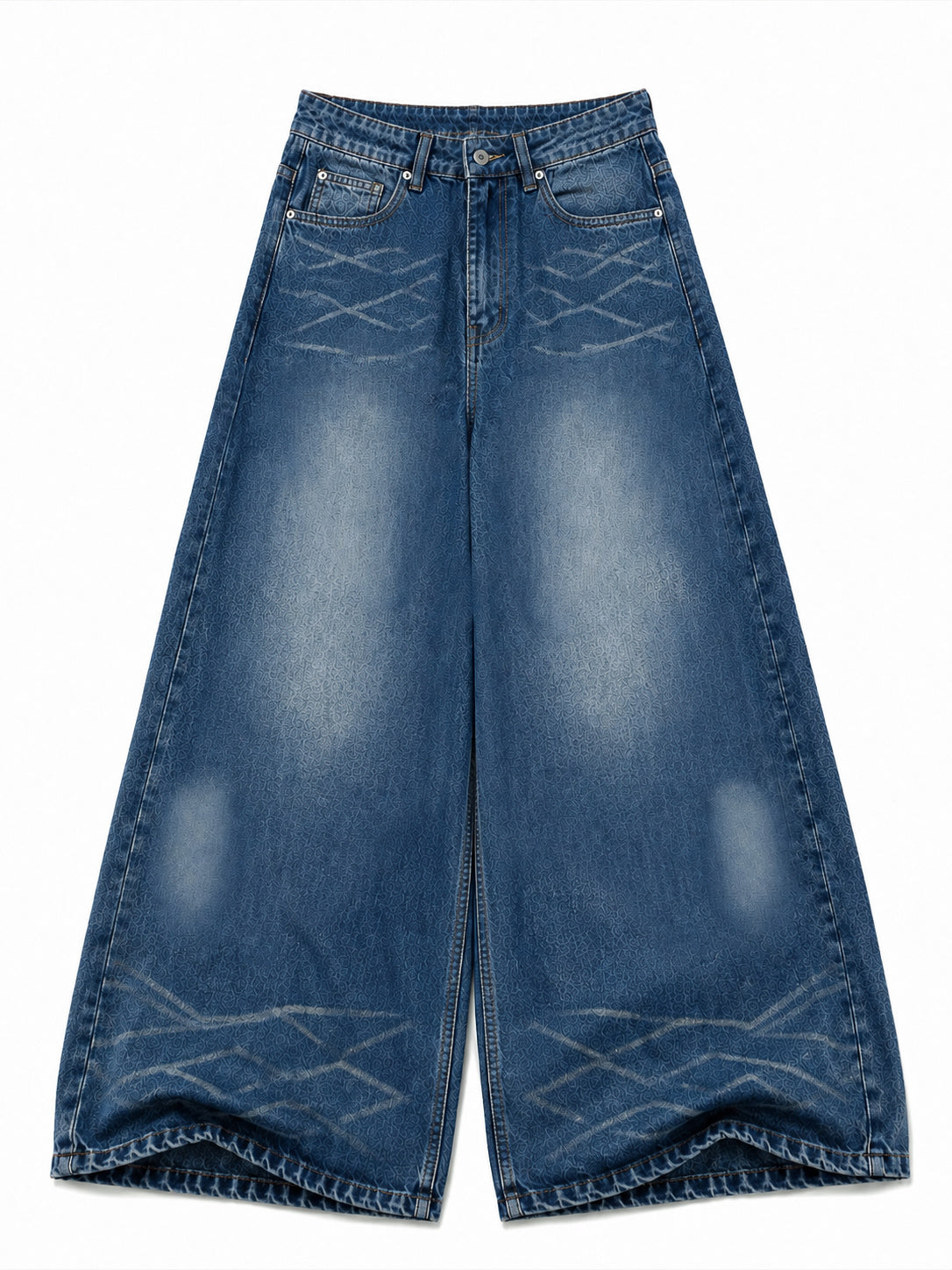 Zig Zag Washed Super Wide Leg