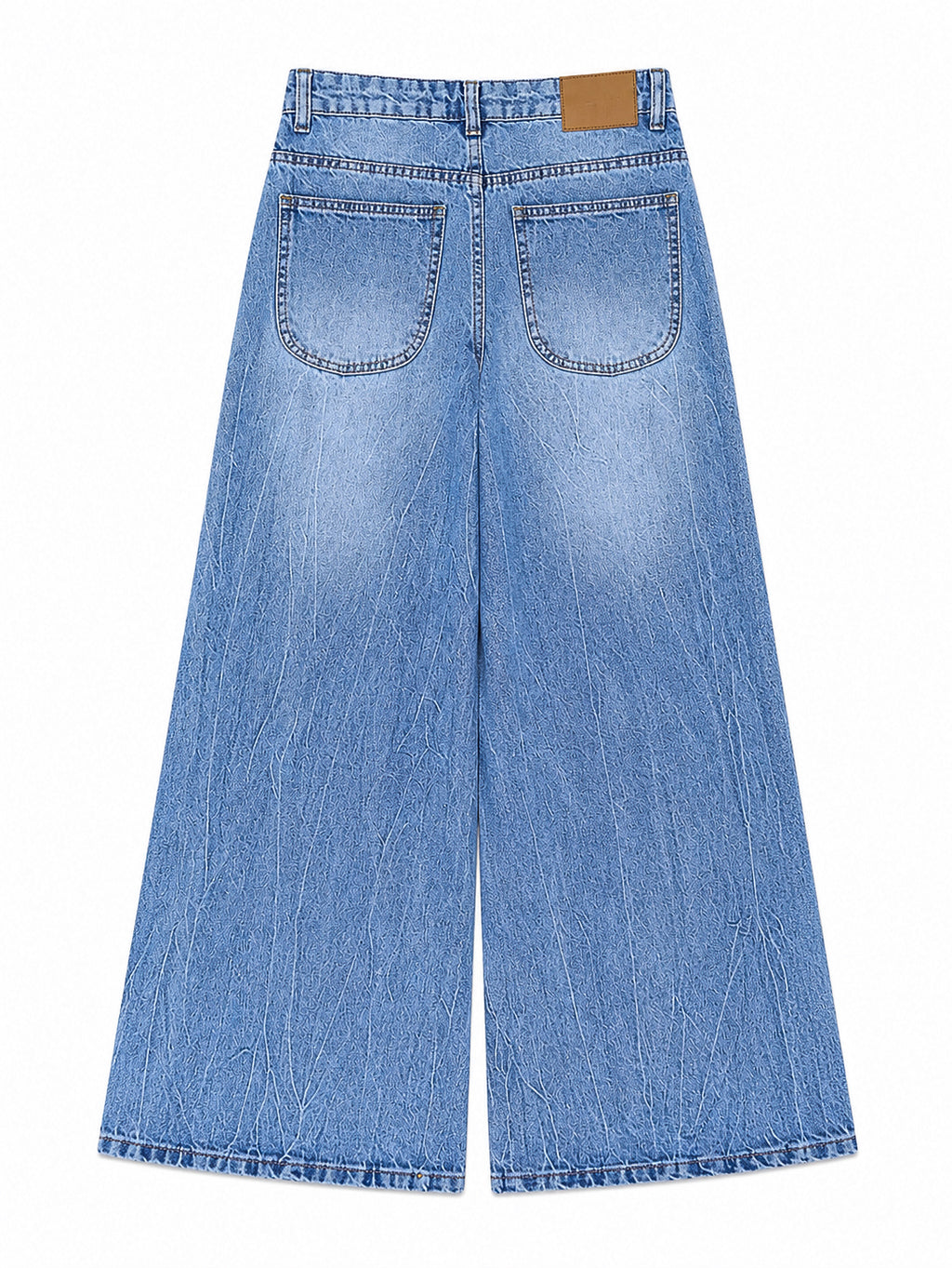 Crackle Blue Wash Super Wide Leg