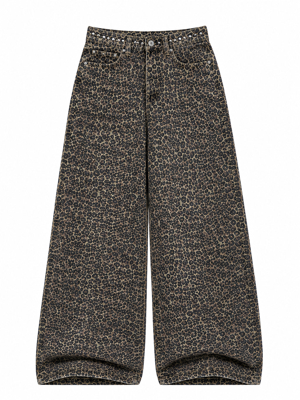 Y2K Leopard Wide Leg Jeans