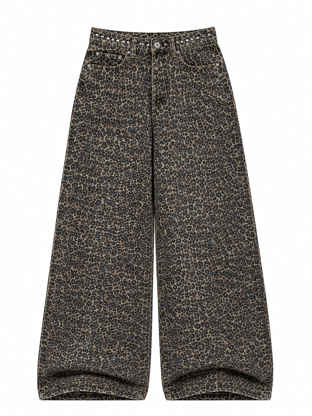 Y2K Leopard Wide Leg Jeans